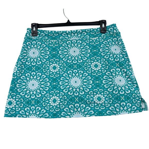 Tranquility Skort Size L Aqua Print Built in Shorts Pull On Colorado Clothing - Picture 5 of 7